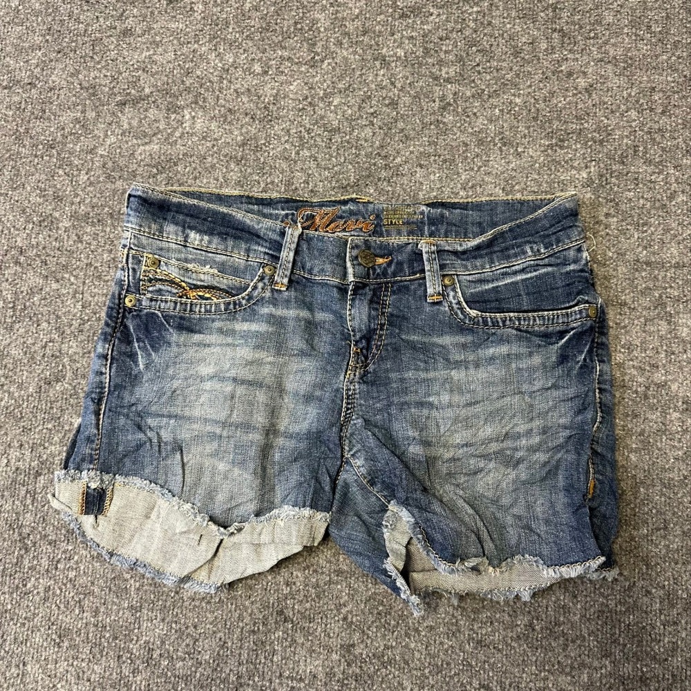 Mavi Denim Shorts Womens Size 27 Blue Low Rise Cut Off Raw Hem Casual Summer